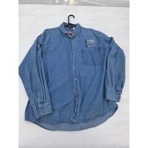 Vtg Daytona Beach Bikers Ball Y2K 2004 Button Up Denim Shirt